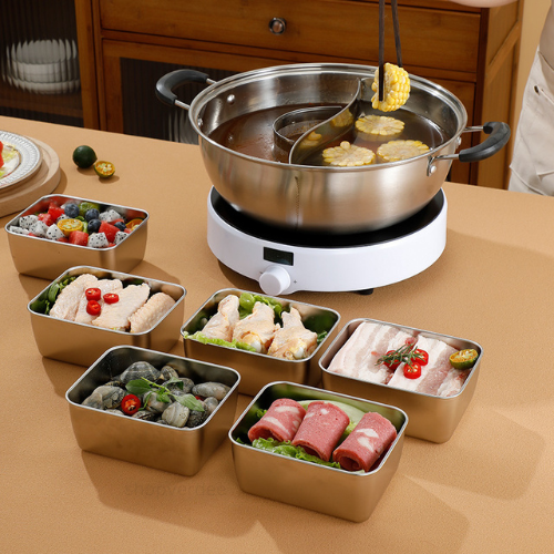 Bandeja Mini de Acero Inoxidable Estilo Japonés (13x10x5cm)