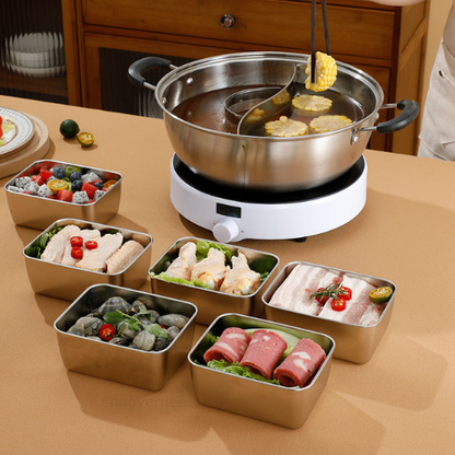 Bandeja Mini de Acero Inoxidable Estilo Japonés (13x10x5cm)