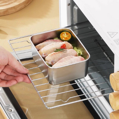Bandeja Mini de Acero Inoxidable Estilo Japonés (13x10x5cm)