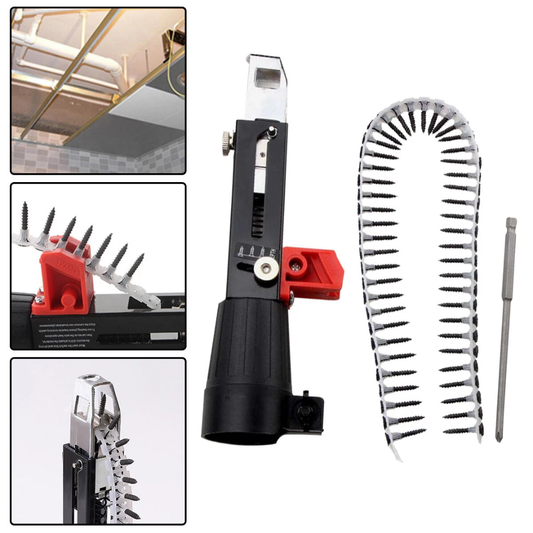 Adaptador De Atornillador Automático Con Tira De Tornillos – Compatible Con Múltiples Tipos De Taladros (Incluye 1 Cinta Con 50 Tornillos)