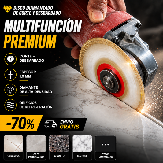 🔥 DISCO DIAMANTADO MULTIFUNCIÓN DE CORTE Y DESBASTE PREMIUM