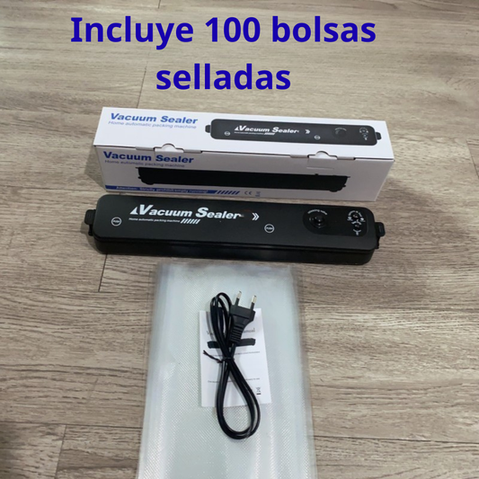 Selladora Al Vacío Para Alimentos Para La Conservación Prolongada De Alimentos - Incluye 100 Bolsas Al Vacío Gratuitas