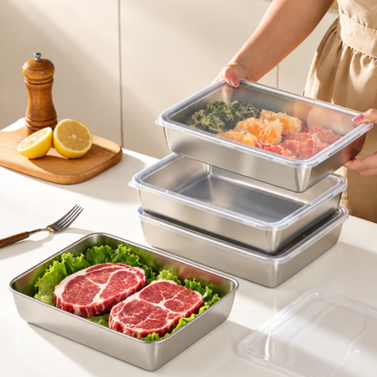 Recipiente de acero inoxidable 304 que mantiene los alimentos frescos hasta 4 semanas