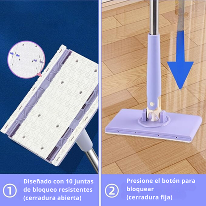 Mini Mop con Cambio de Paño, Diseño de Mango de Empujar-Tirar con Toalla Desechable