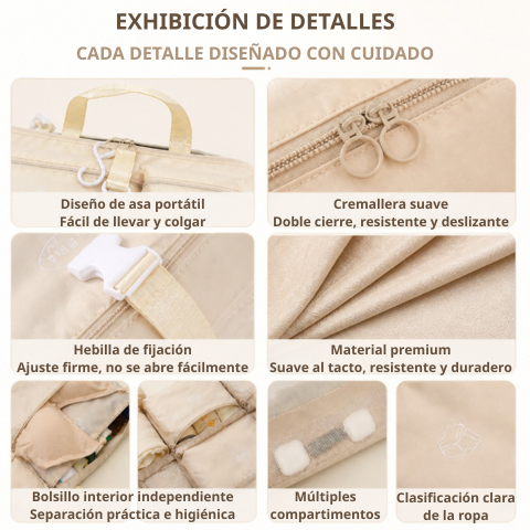 Bolso organizador de viaje multifuncional 10 en 1 que ahorra espacio y se pliega fácilmente