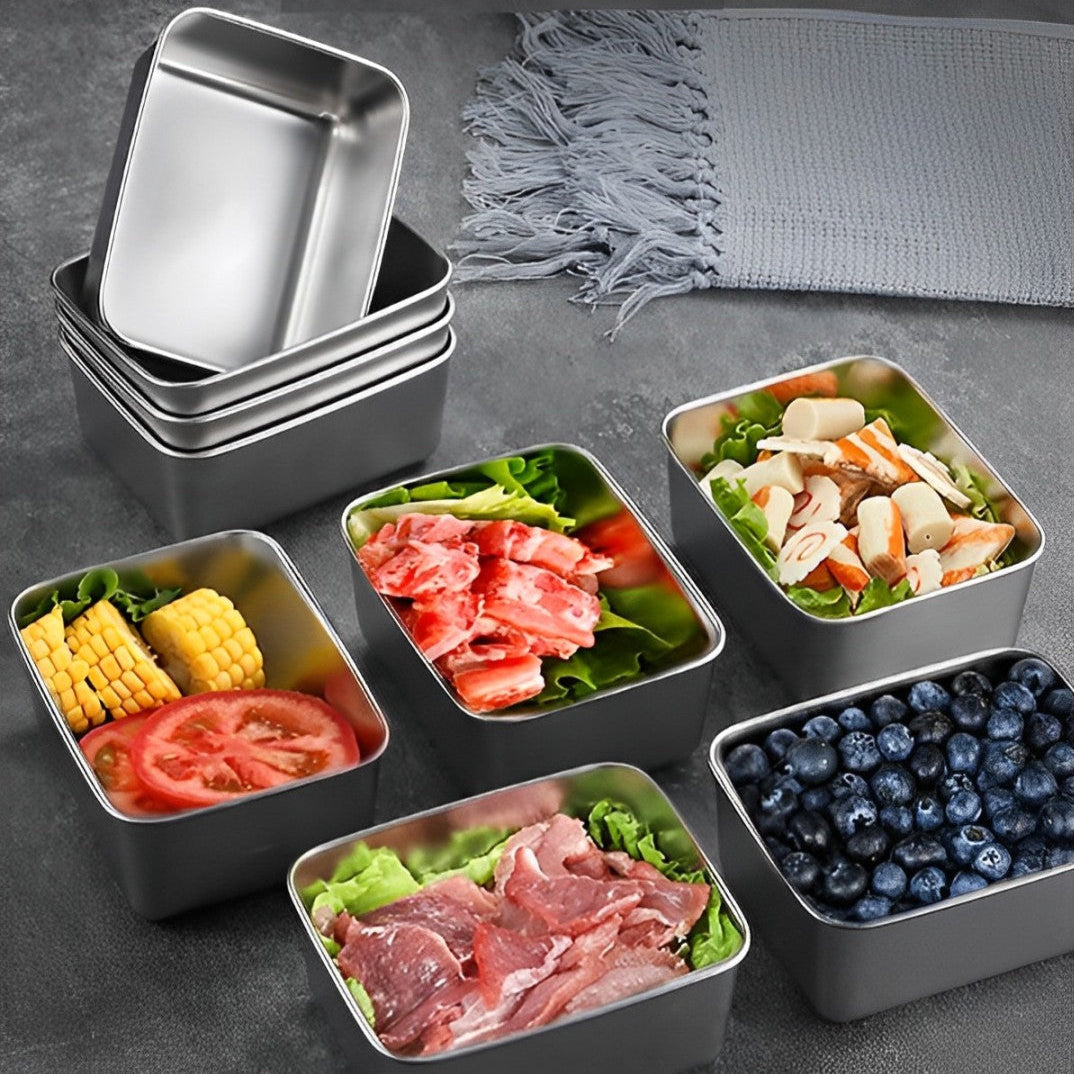 Bandeja Mini de Acero Inoxidable Estilo Japonés (13x10x5 cm)