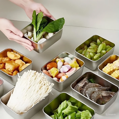 Bandeja Mini de Acero Inoxidable Estilo Japonés (13x10x5 cm)