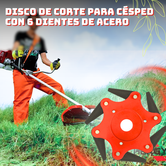 Cabezal de corte con 6 cuchillas para desbrozadora - Accesorios incluidos