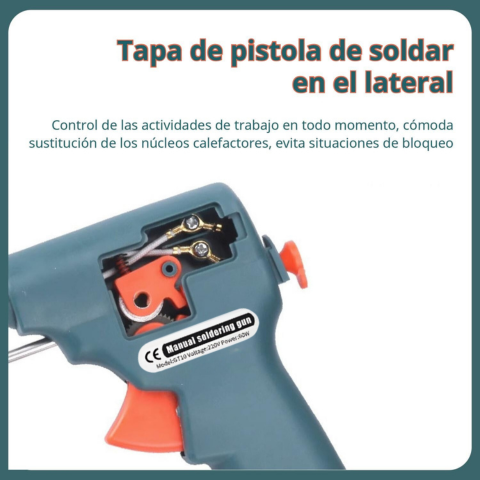 Kit Soldador, Pistola Eléctrica 60W con Cable e Hilo de Soldar