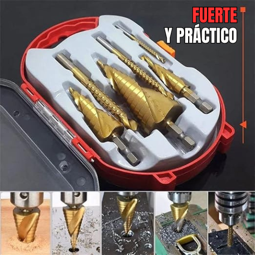 TitanDrill™- Juego De Brocas Escalonadas De Titanio