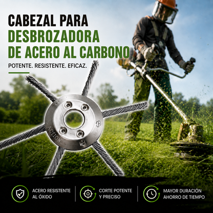 Cabezal de acero al carbono para desbrozadora – potente, resistente y universal