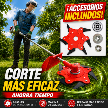 Cabezal De Corte De 6 Dientes De Acero (Accesorios Incluidos)
