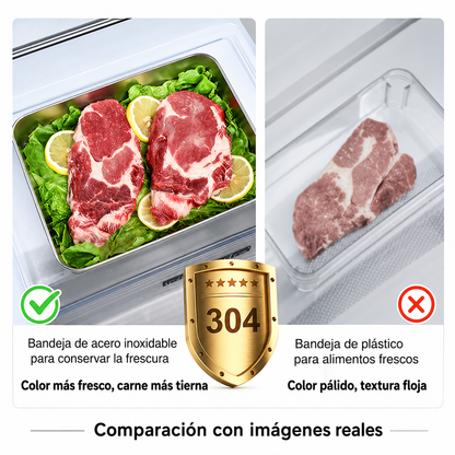 Recipientes inox SUS304 2200 ml | Alimentos frescos por más tiempo (25×20×5 cm)