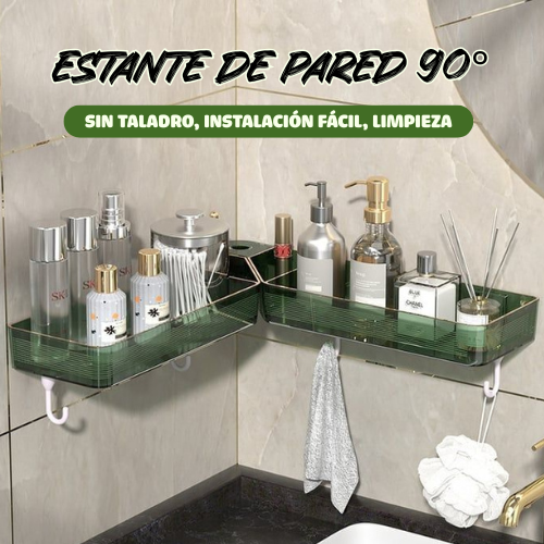 Estante Esquinero Plegable 90°/180° Montado En La Pared Sin Taladro