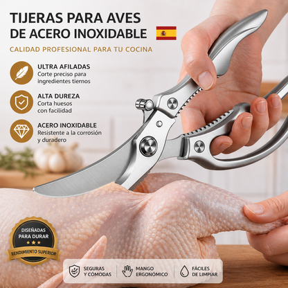 🇪🇸 Tijeras grandes con hoja en forma de diamante, hechas de acero inoxidable macizo importado de Alemania