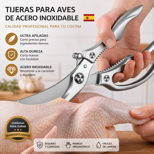 🇪🇸 Tijeras grandes con hoja en forma de diamante, hechas de acero inoxidable macizo importado de Alemania