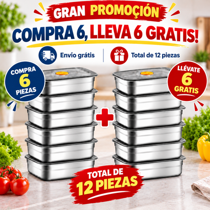 Recipiente de acero inoxidable 316 con capacidad de 1000 ml – Solución segura y práctica para el almacenamiento de alimentos (19 × 14 × 6cm)