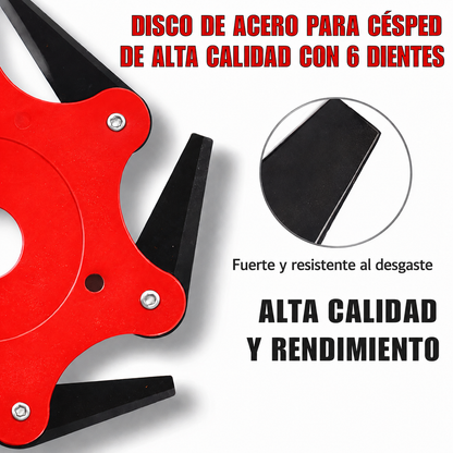 Disco de acero potente con 6 dientes – set con accesorios