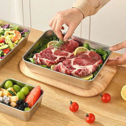 Cajas Para Tapa De Bandeja De Servicio De Acero Inoxidable (22x15x6cm)