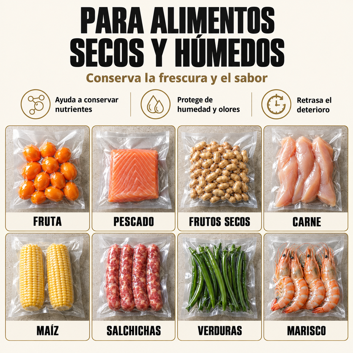 Selladora Al Vacío Para Alimentos Para La Conservación Prolongada De Alimentos - Incluye 100 Bolsas Al Vacío Gratuitas