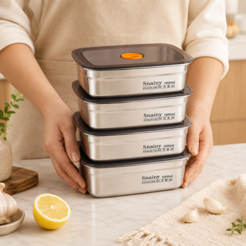 Recipiente de Alimentos de Acero Inoxidable 316 Premium - Sellado al Vacío, Antibacteriano y Máxima Seguridad