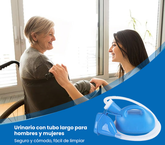 Urinario médico de gran capacidad con tubo largo para ancianos, pacientes encamados, viajeros