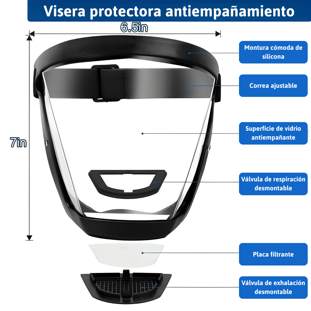La Visera Protege El Rostro Del Polvo Fino Y De La Niebla
