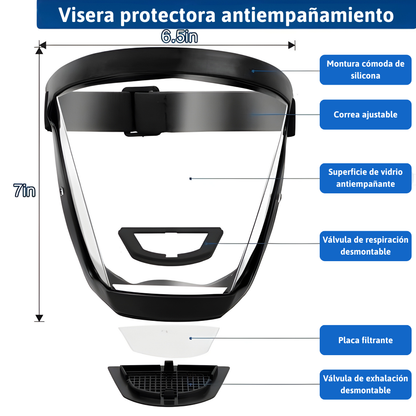 La Visera Protege El Rostro Del Polvo Fino Y De La Niebla