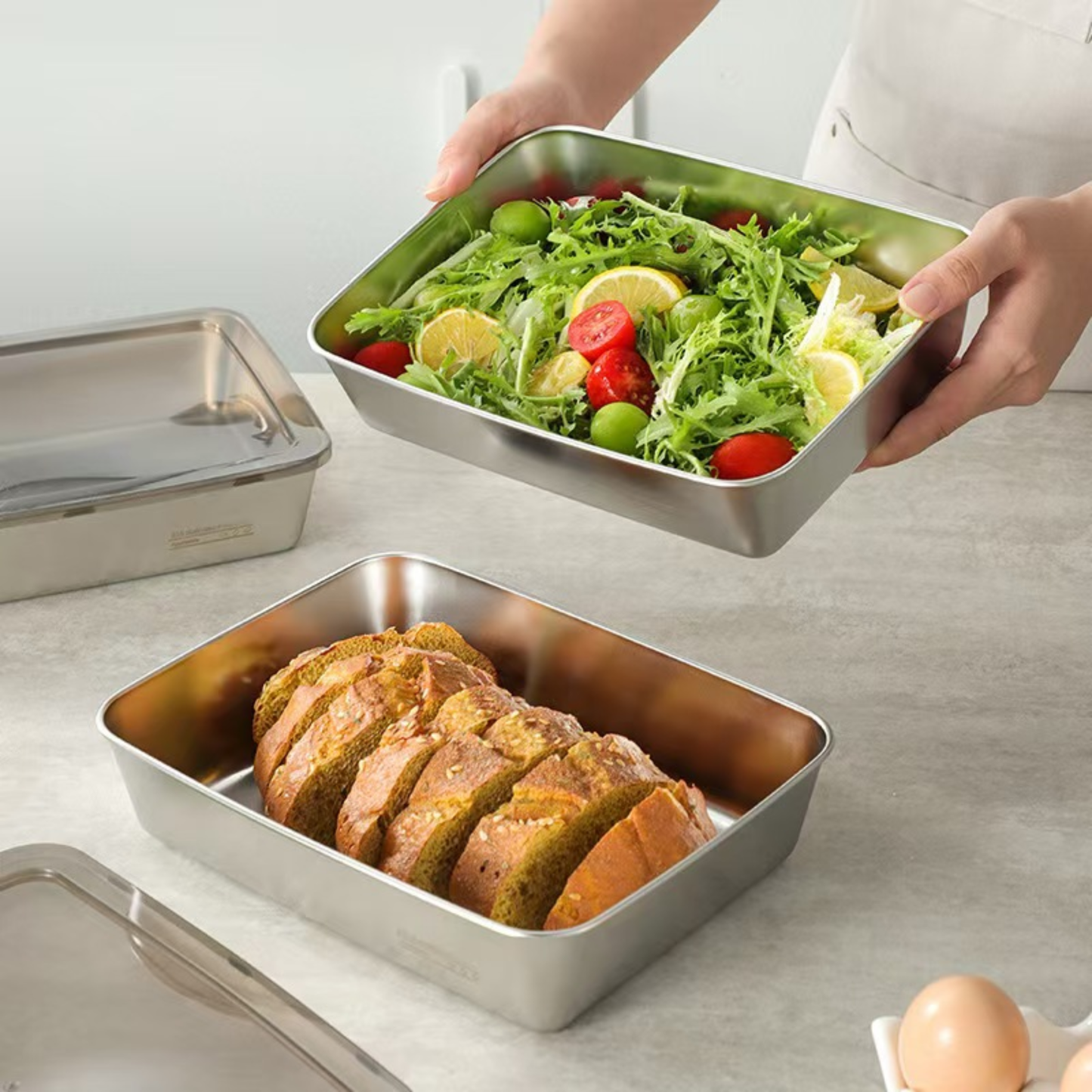 [Compra 6 y llévate 3 gratis] Recipiente para Alimentos de Acero Inoxidable 304 – Frescura Prolongada y Máxima Seguridad
