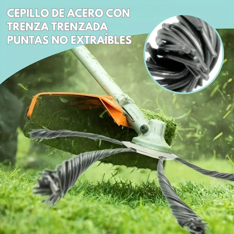 [🎁 70% DE DESCUENTO SOLO HOY] El cabezal del cortacésped tiene 6 ramas tejidas con alambre de acero resistente