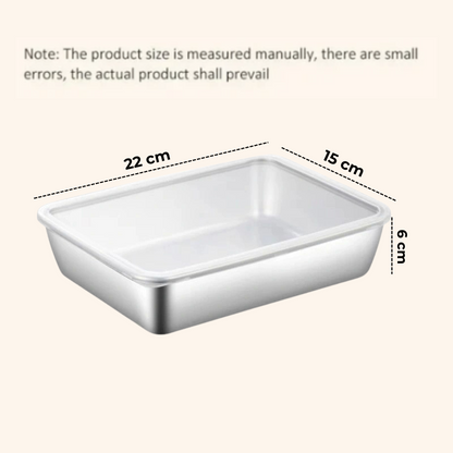 Juego de 3 cajas de acero inoxidable para alimentos 304