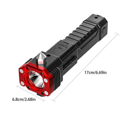 Linterna LED Portátil Con Martillo De Seguridad