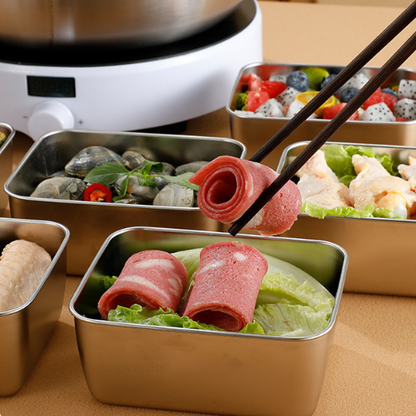 Bandeja Mini de Acero Inoxidable Estilo Japonés (13x10x5cm)