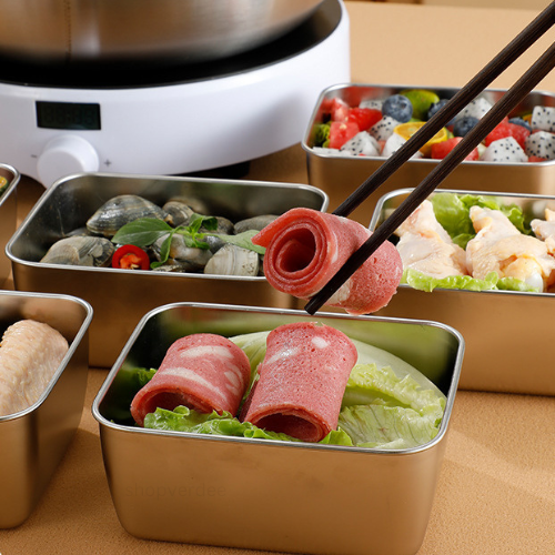 Bandeja Mini de Acero Inoxidable Estilo Japonés (13x10x5cm)