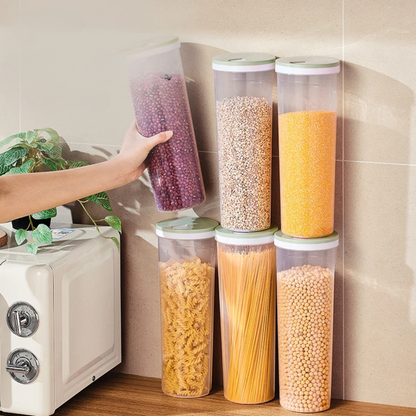 Contenedor de almacenamiento para espaguetis, cereales y otros alimentos, hecho de plástico PP5 de alta calidad y diseño versátil