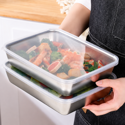 Recipiente Multiusos De Acero Inoxidable 304 Con Tapa De Silicona: Ultraligero, Seguro y Conserva-Nutrientes