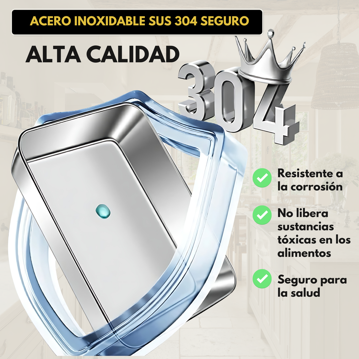 [Compra 6 y llévate 3 gratis] Recipiente para Alimentos de Acero Inoxidable 304 – Frescura Prolongada y Máxima Seguridad