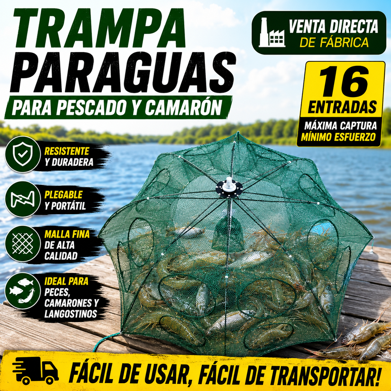 Atrape Peces Sin Esfuerzo - ¡La Jaula De Red De Pesca Definitiva!
