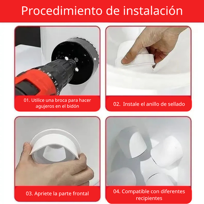 Comedero automático para gallinas y patos para todo tipo de cubos – Incluye broca y sierra de corona
