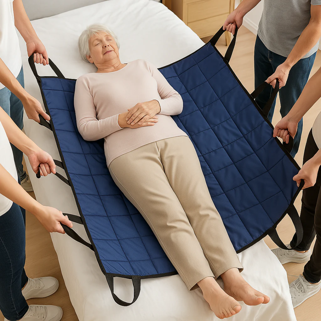Tabla de transferencia de pacientes con 6 asas reforzadas, almohadilla médica multiusos para camas, ancianos