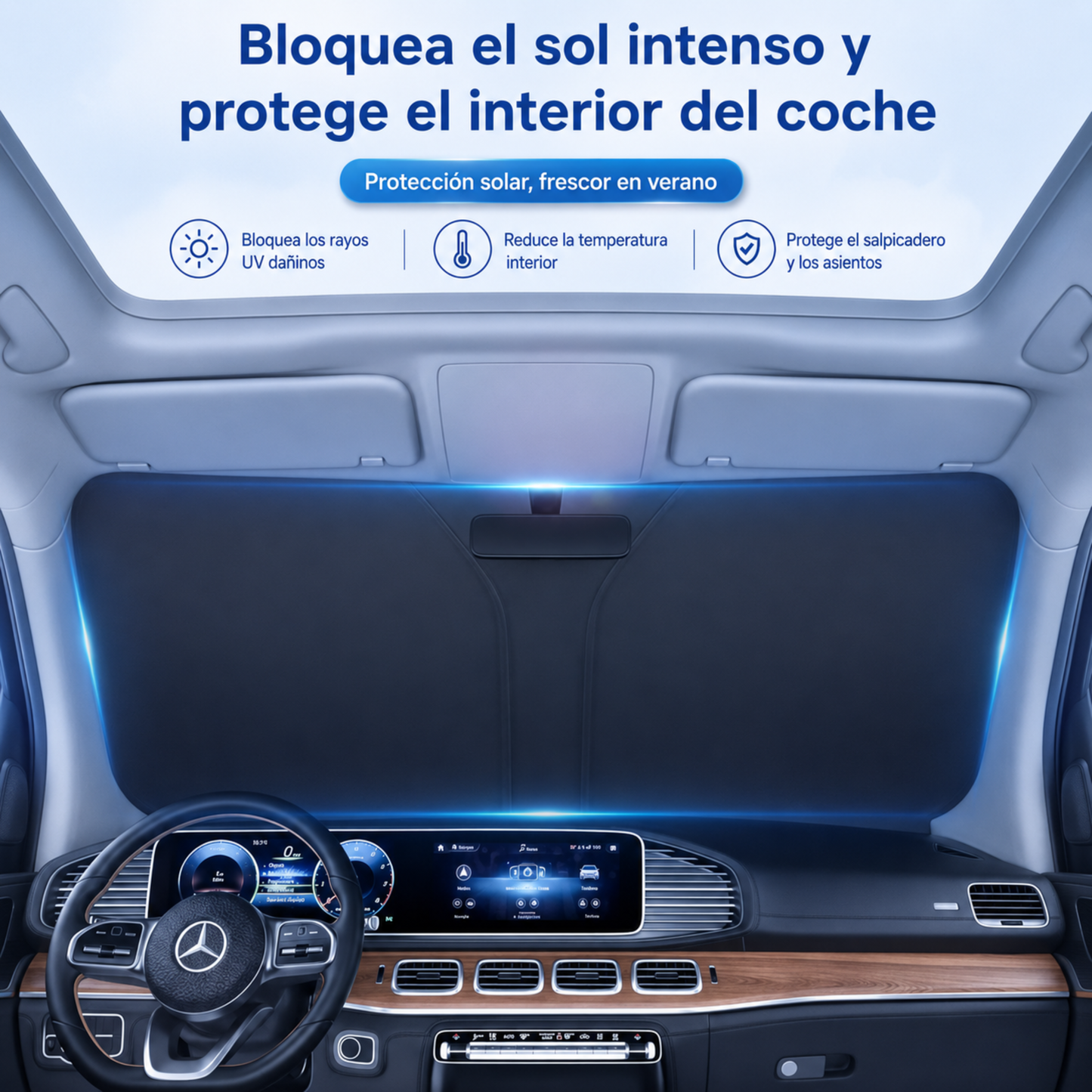 Parasol Térmico Anti-UV para Coche 145 × 80 cm – Interior Más Fresco y Protegido