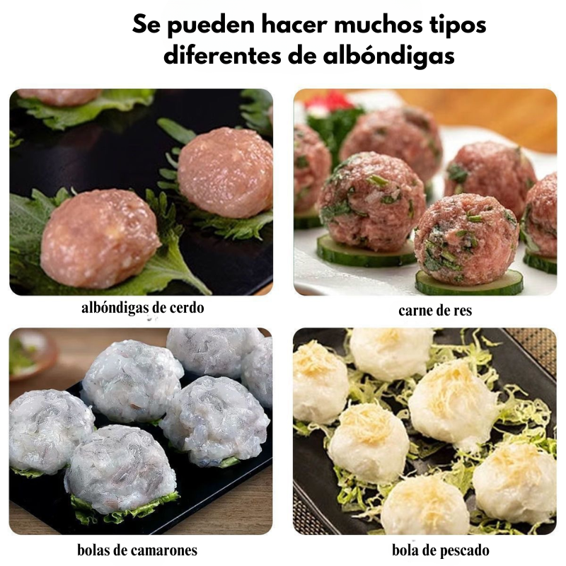 Máquina para hacer albóndigas de acero inoxidable [Gran tamaño, 12 a la vez]