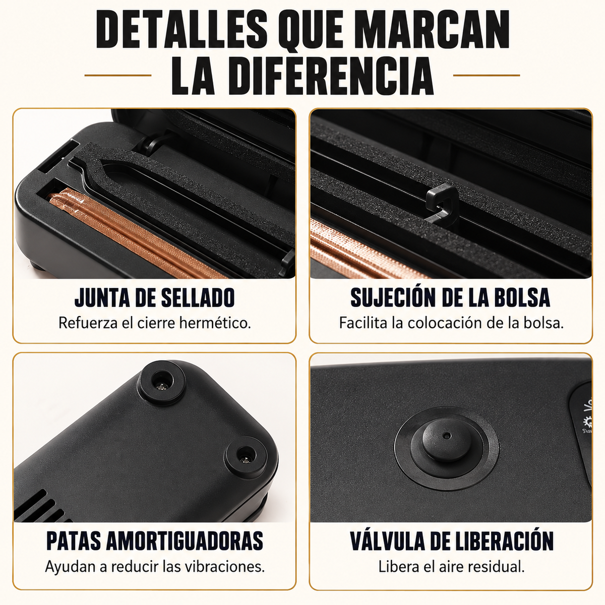 Selladora Al Vacío Para Alimentos Para La Conservación Prolongada De Alimentos - Incluye 100 Bolsas Al Vacío Gratuitas