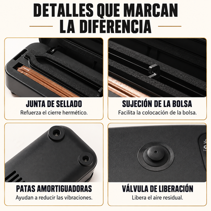 Selladora Al Vacío Para Alimentos Para La Conservación Prolongada De Alimentos - Incluye 100 Bolsas Al Vacío Gratuitas
