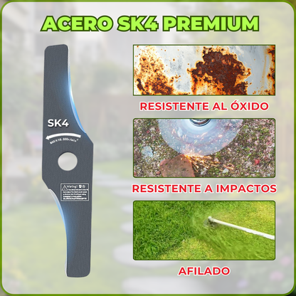 Cuchilla de Acero SK4 de Doble Cara para Cortacésped - Acero SK4 afilado, resistente al desgaste y al óxido