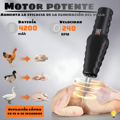 Desplumadora portátil para aves – elimina todas las plumas en pocos minutos