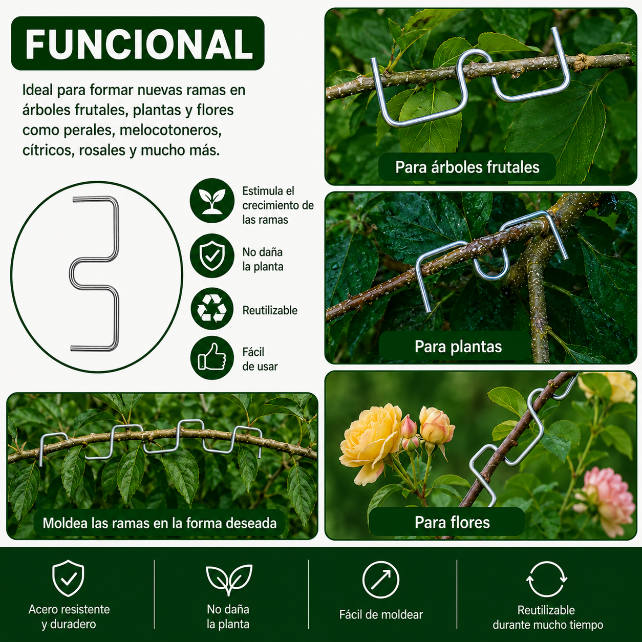 Kit de 50 piezas para doblar ramas al estilo Japonés – más flores y frutos más bonitos.