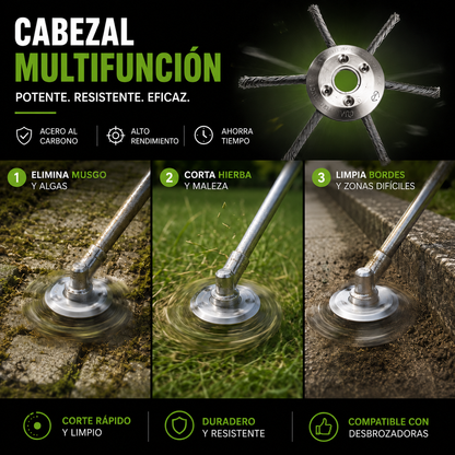 Cabezal de acero al carbono para desbrozadora – potente, resistente y universal