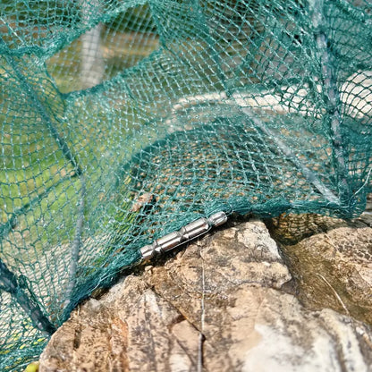 Jaula De Pesca Plegable De Nailon Verde Duradero – Diseño Grueso Y Sin Nudos Para Camarones Y Anguilas, Ideal Para Pescar En Ríos Y Lagos