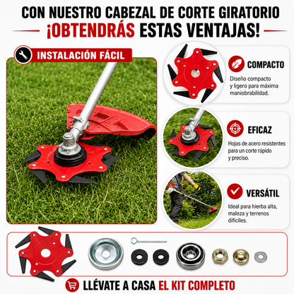 Cabezal De Corte De 6 Dientes De Acero (Accesorios Incluidos)